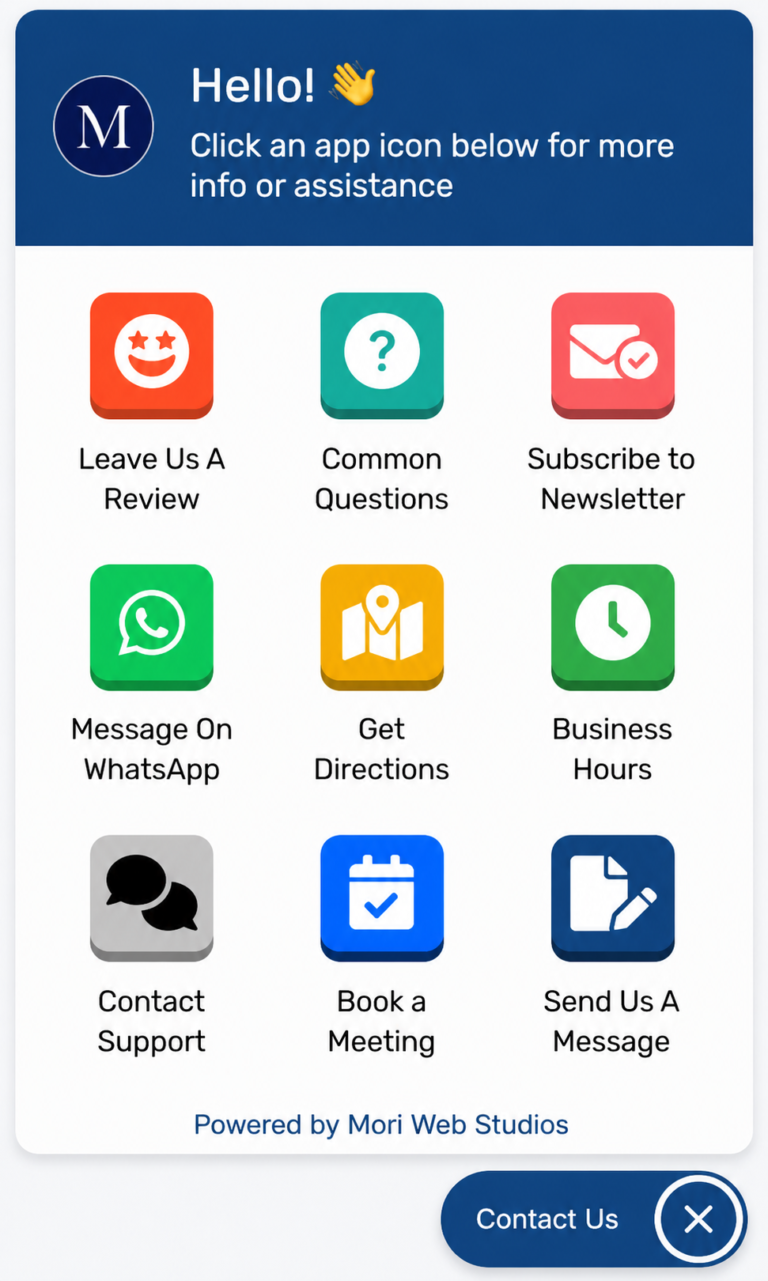 Contact help widget interface design